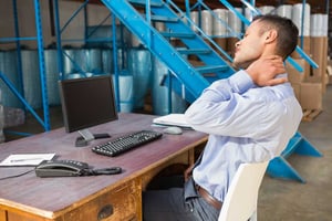 A man with pain in neck due to cervical myelopathy