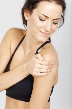 Pain in the shoulder from pinched nerve in neck.